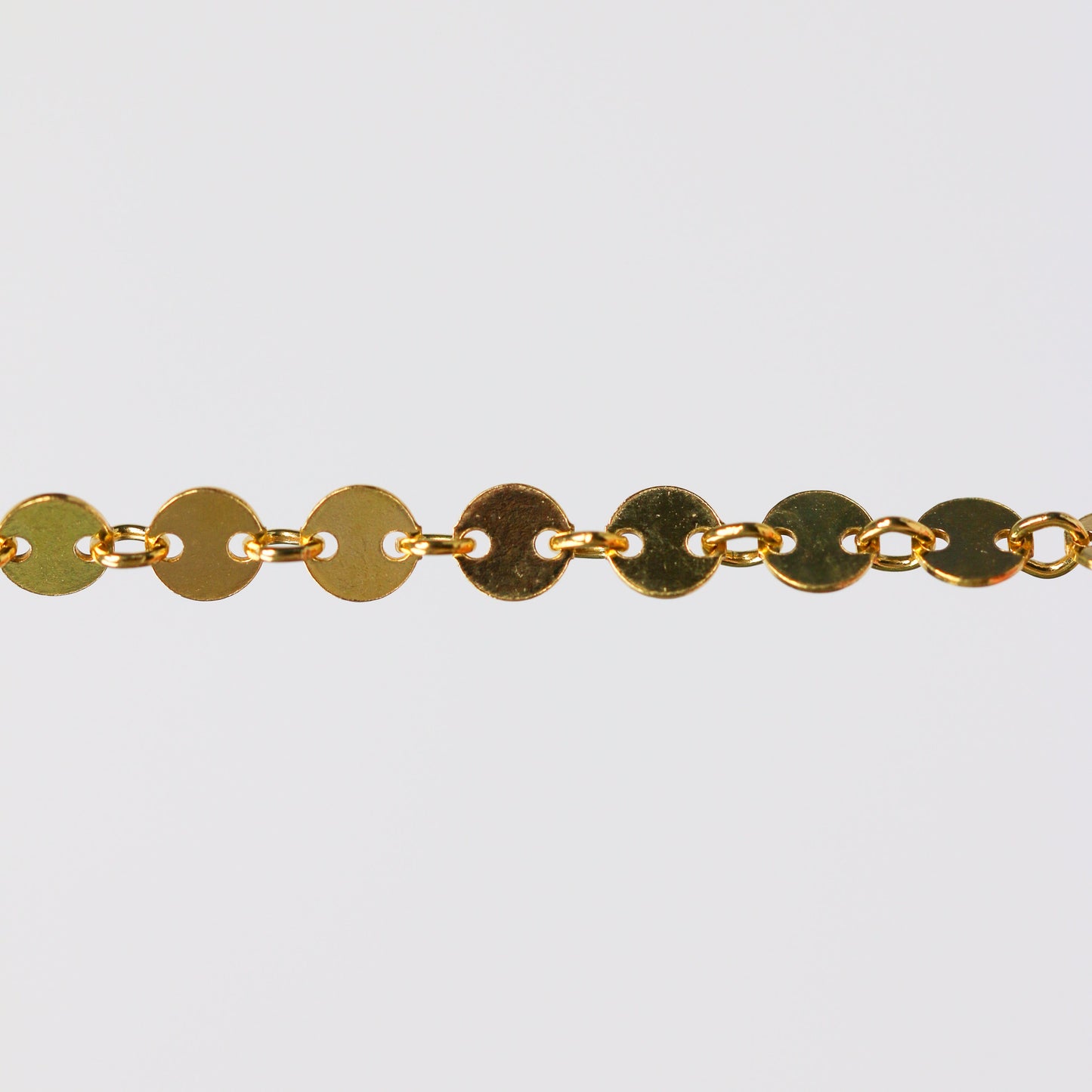 Shaylee Permanent Jewelry Chain, Disk Design, Small Round Links, Available in Gold Filled and Silver