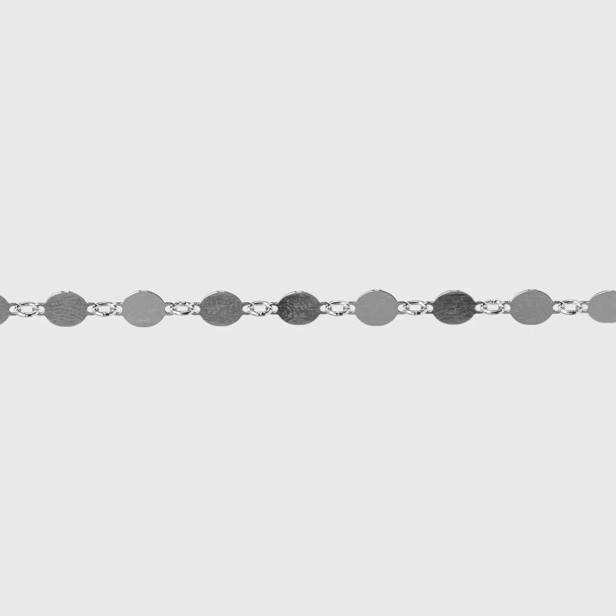 Rachel Permanent Jewelry Chain, Continuous Disk Design, Available in Silver and Gold-Filled Options