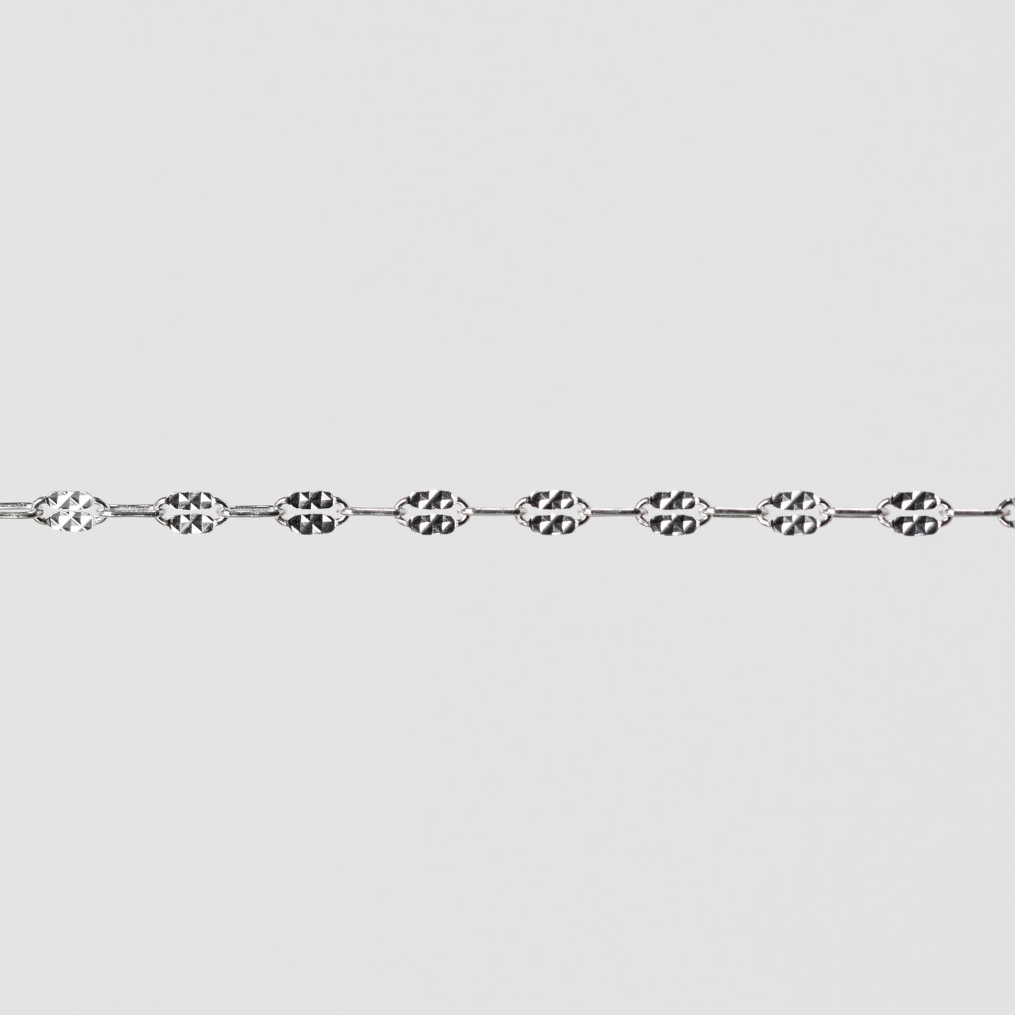 Megan Permanent Jewelry Chain, Alternating Paperclip Shiny Square Texture Links, Available in Sterling Silver and Gold Filled