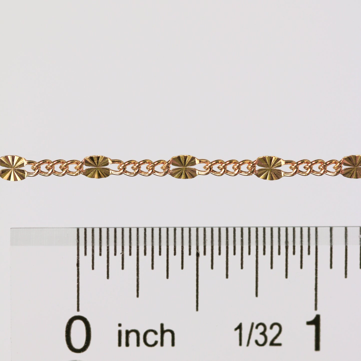 Angelica Permanent Jewelry Chain, Figaro Design, Starburst Links, Available in Gold Filled and Silver