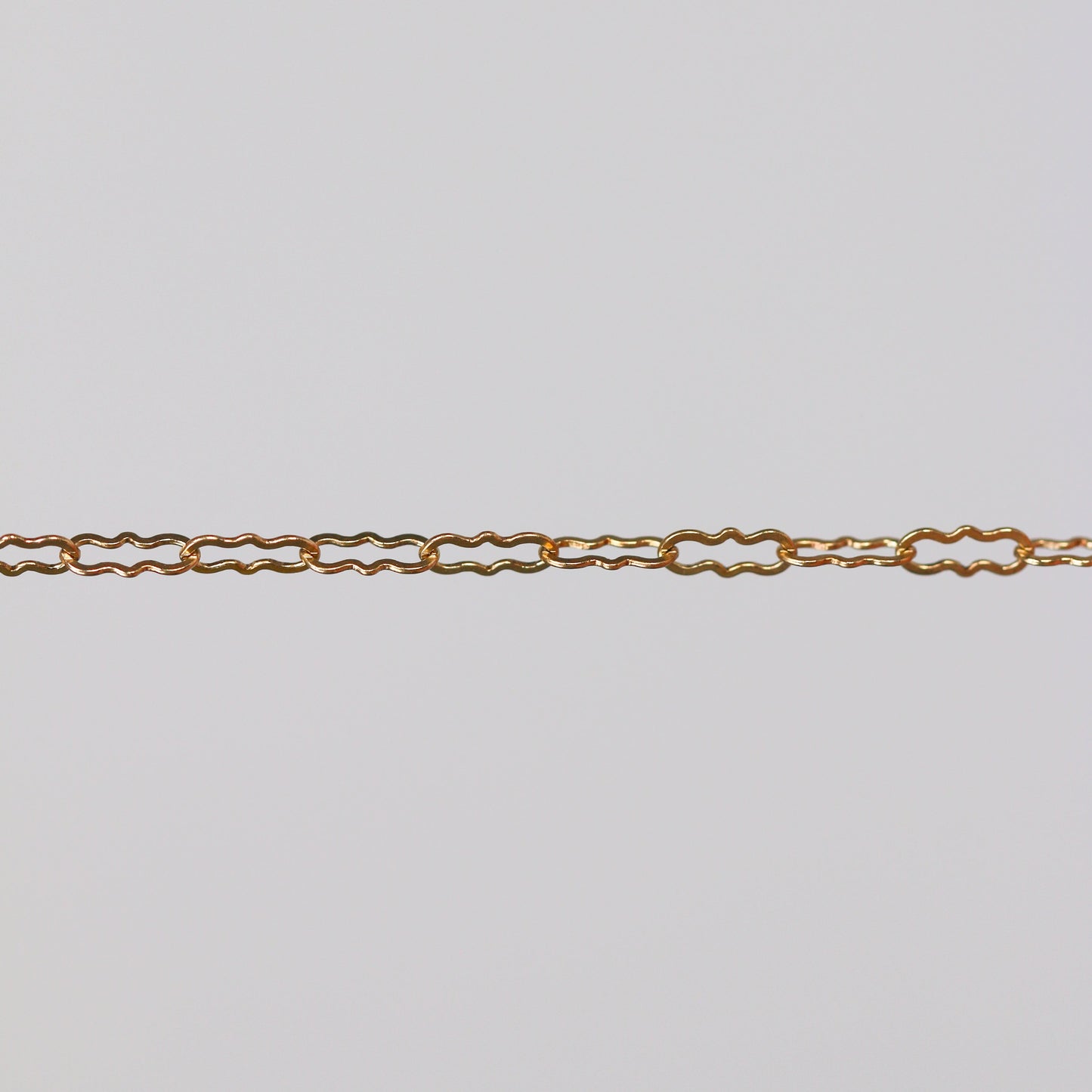 Hannah Permanent Jewelry Chain, Crinkled Paperclip Design and Links, Available in Gold Options and Silver