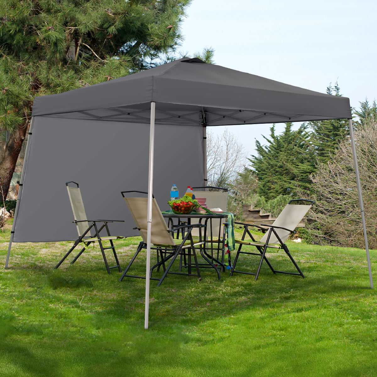 8ft x10ft Permanent Jewelry Pop Up Canopy Tent, Portable for Events With 1/2 SideWall